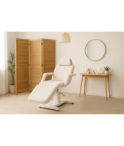 Paravent persienne de 3 pans en bois, coloris brun clair - Dim : H170 x L120cm