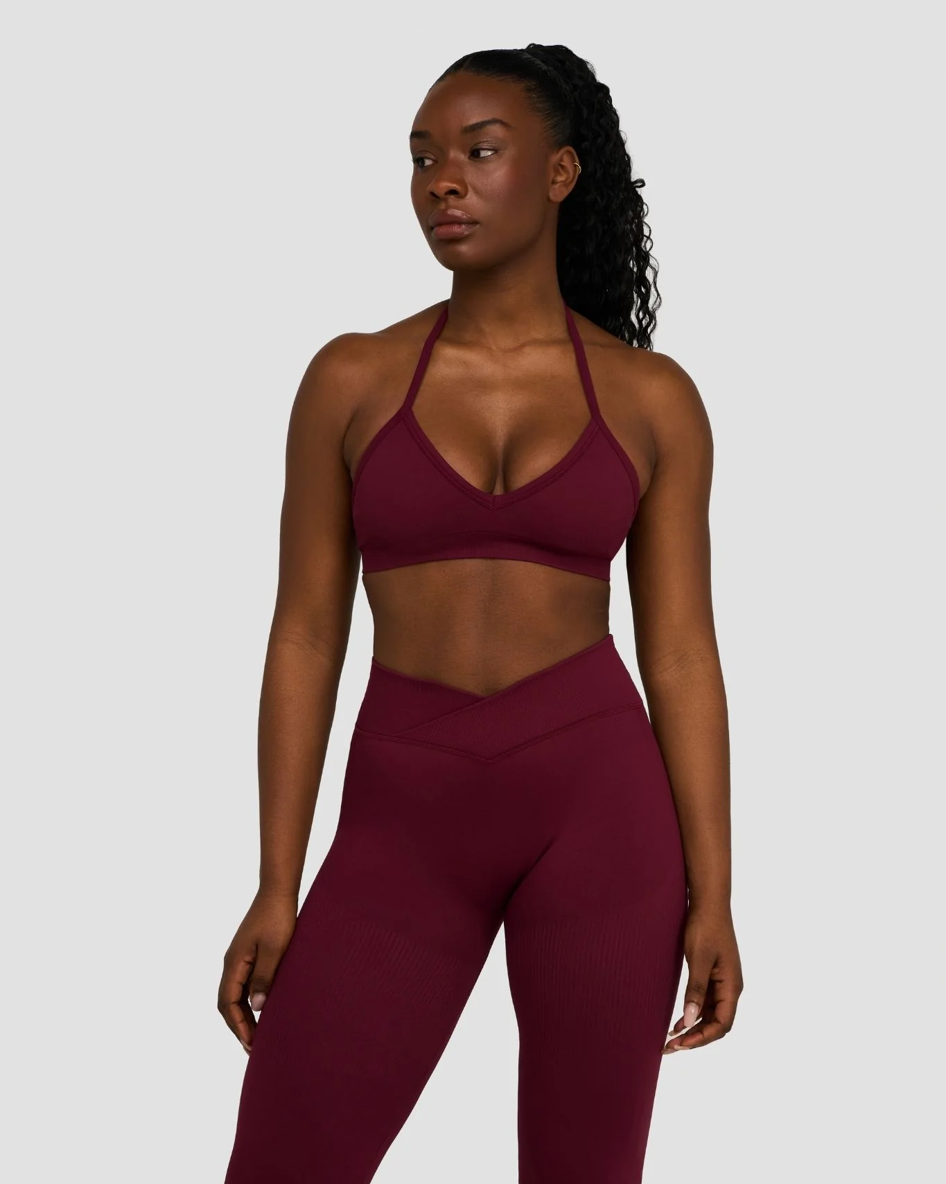 Elevate™ Sculpting Seamless Adjustable Halter Bra | Merlot