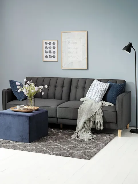Sovesofa TIVEDEN mørkegråt stof