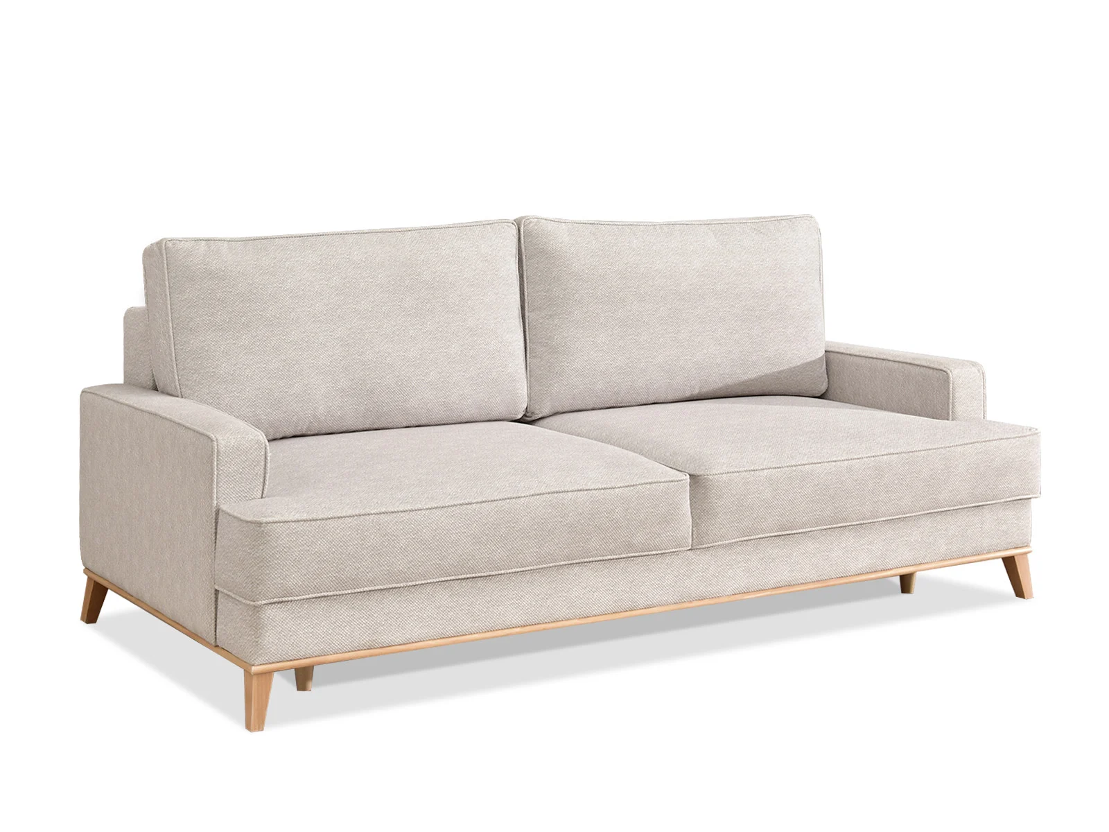 Sofa Crema-3 Popiel Tkanina, Podstawa Buk