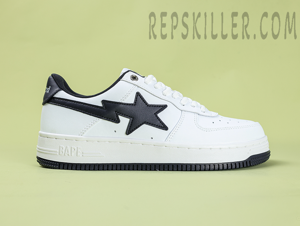 A BATHING APE BapeSta JJJJound White/Black Low Sneakers