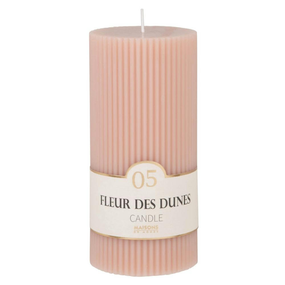COLORAMA - Bougie striée parfumée rose H15, 500g