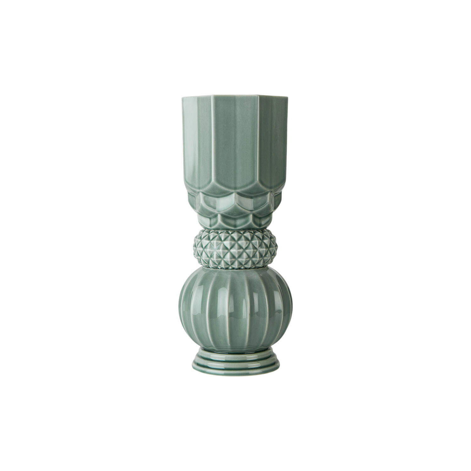 Samsurium Towerbell vase, peacock