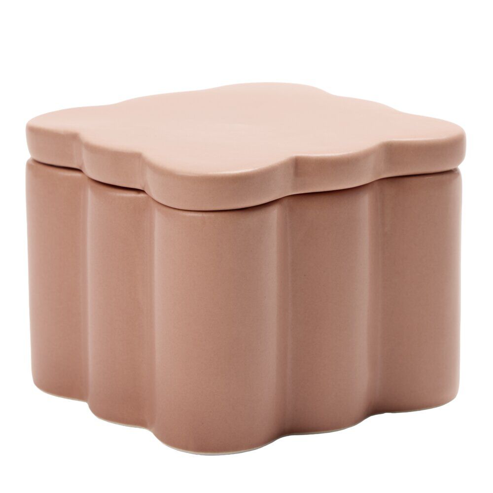BoÎte organisateur salle de bain en dolomite contour ondulé 10x10xH8cm (3 modèles)