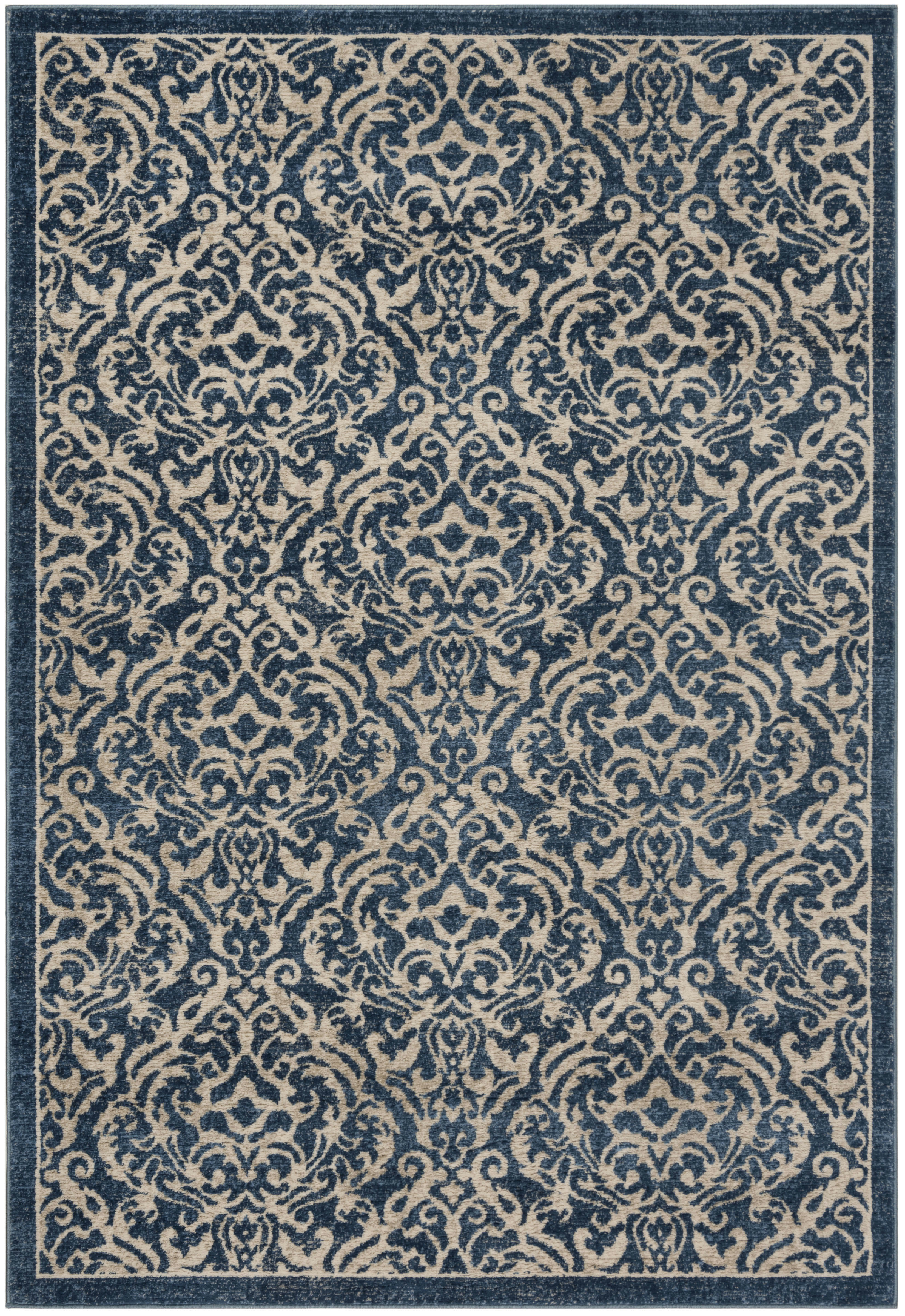 BRENTWOOD - Tapis de salon interieur en bleu marine & crème, 122 x 183 cm