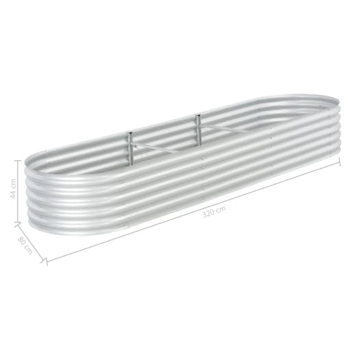 NNEVL Garden Raised Bed 320x80x44 cm Galvanised Steel Silver