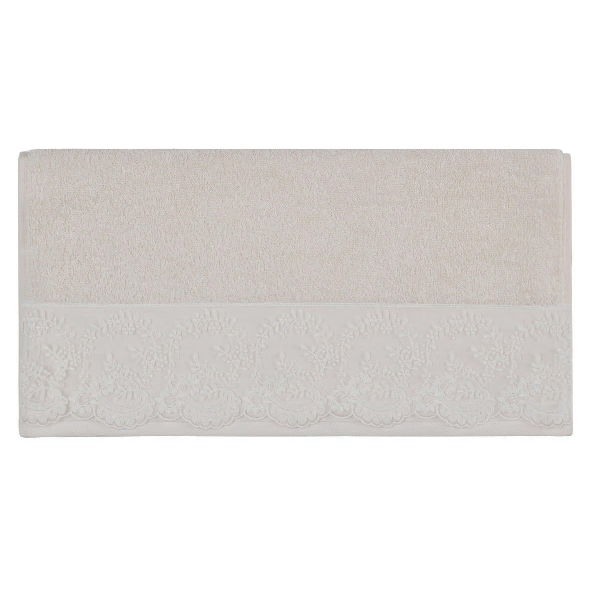 YASMEEN - Serviette de toilette Blanc Cassé 50x100 cm