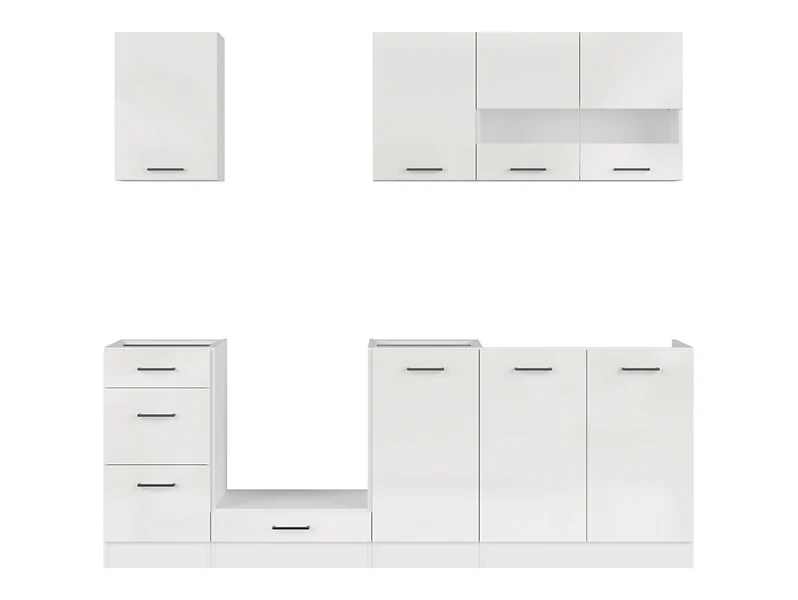 Komplet kuchenny Junona Line 220 cm kredowy połysk