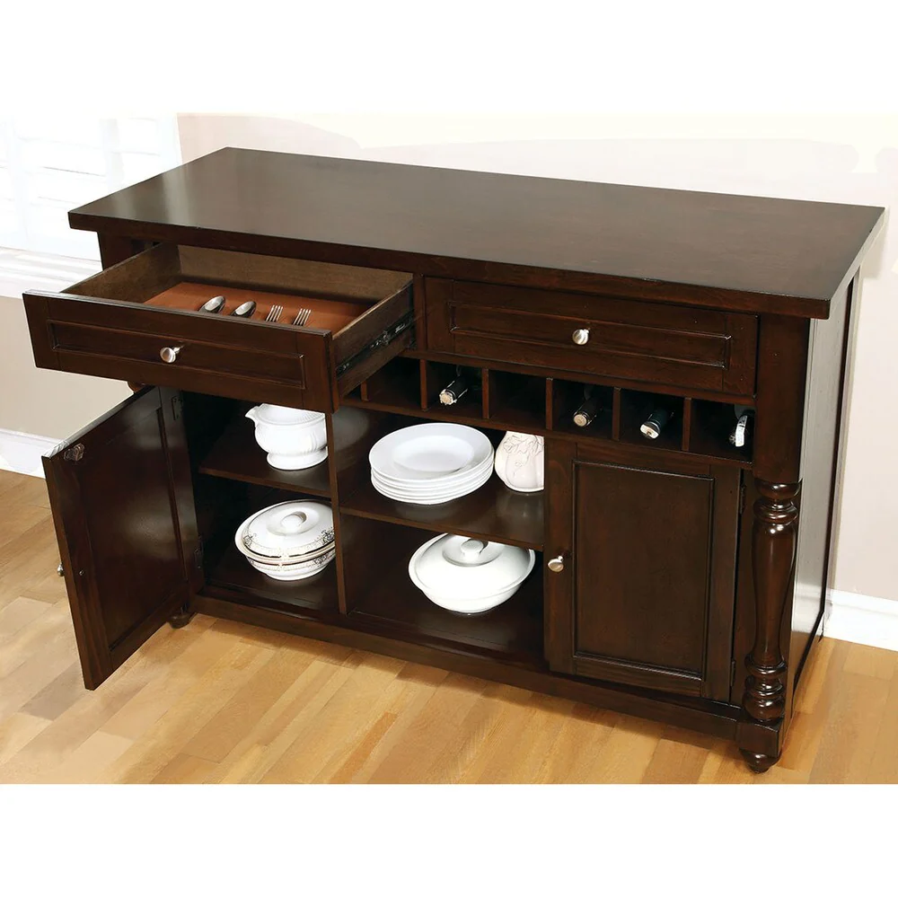 Furniture of America Ketz Traditional Cherry 2-shelf Dining Server