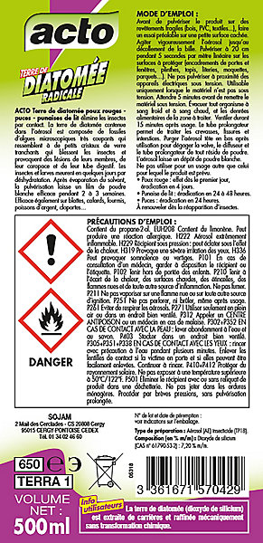 Aérosol terre de Diatomée Acto 500ml