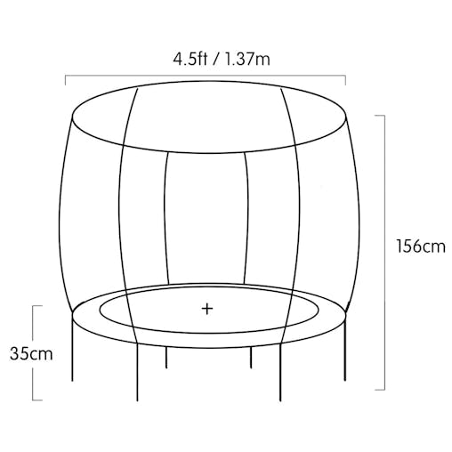 NNEDPE Kahuna Mini 4.5 ft Trampoline Green Pink