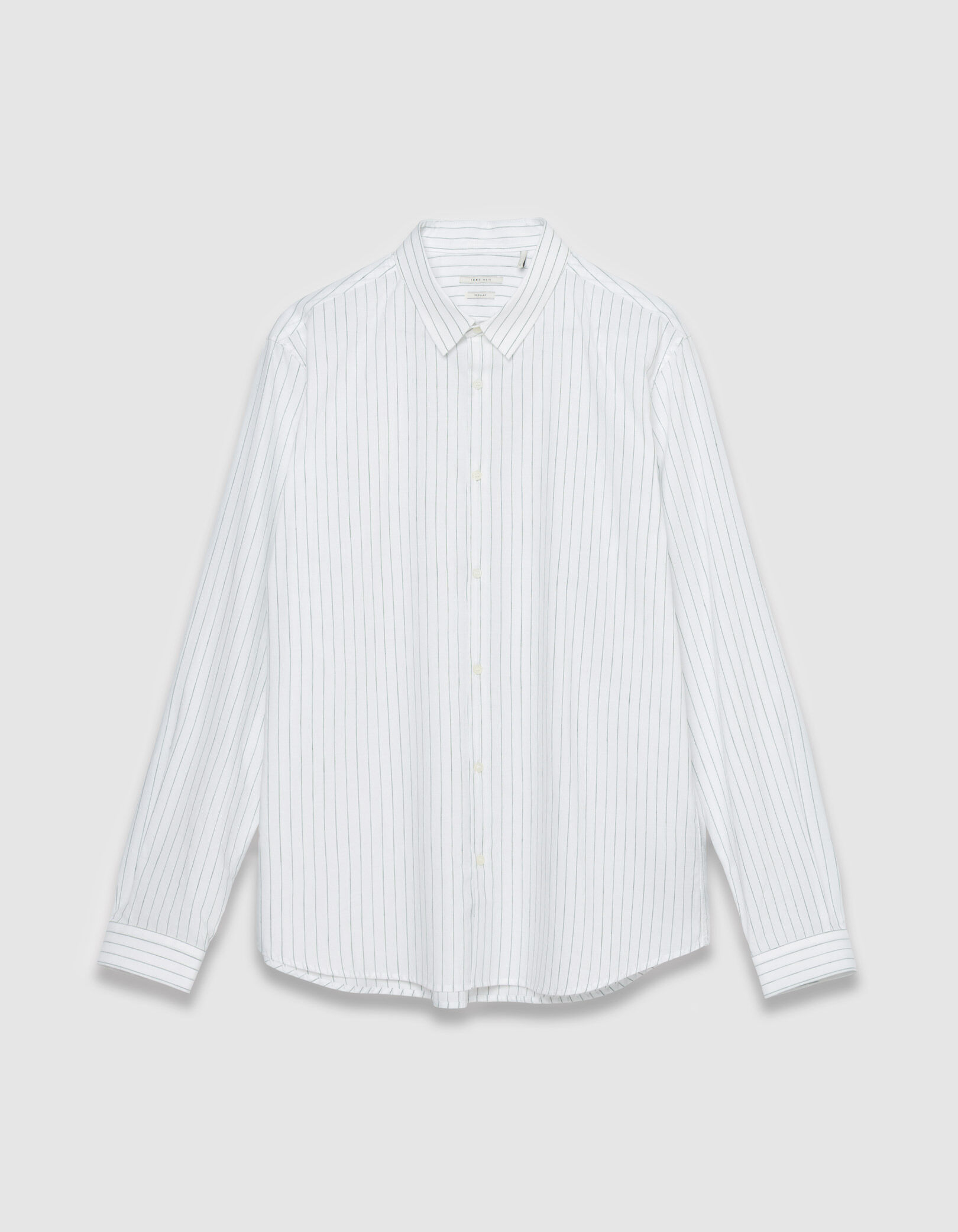 Chemise regular rayée vert amande Homme