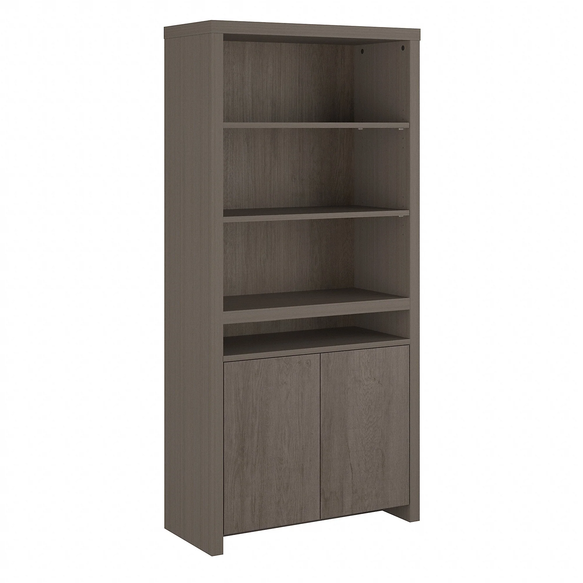 Bristol Tall 6 Shelf Bookcase with Doors in Gray by Bush Furniture