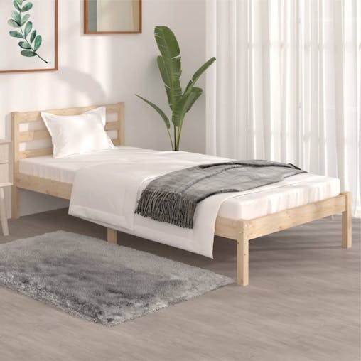 NNEVL Bed Frame Solid Wood Pine 92x187 cm Single Size