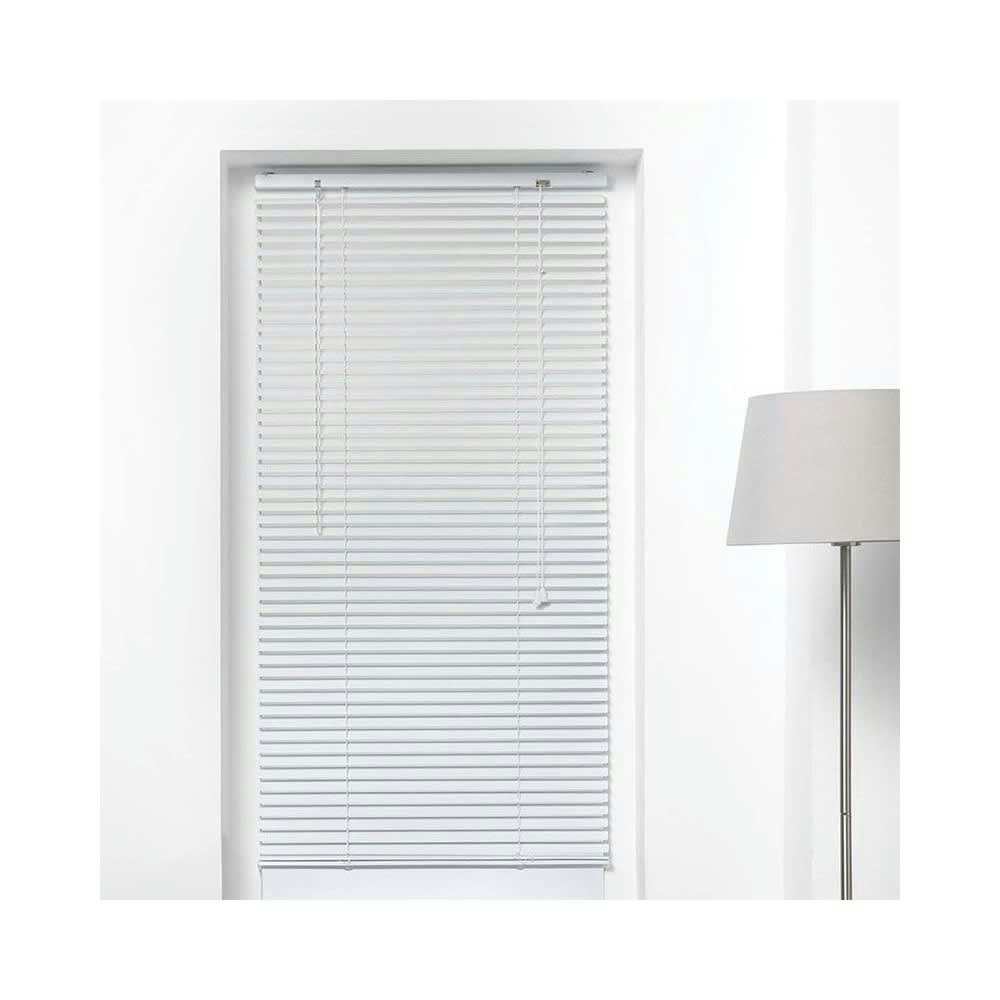 - Store vénitien à lamelles aluminium blanc 130x60cm