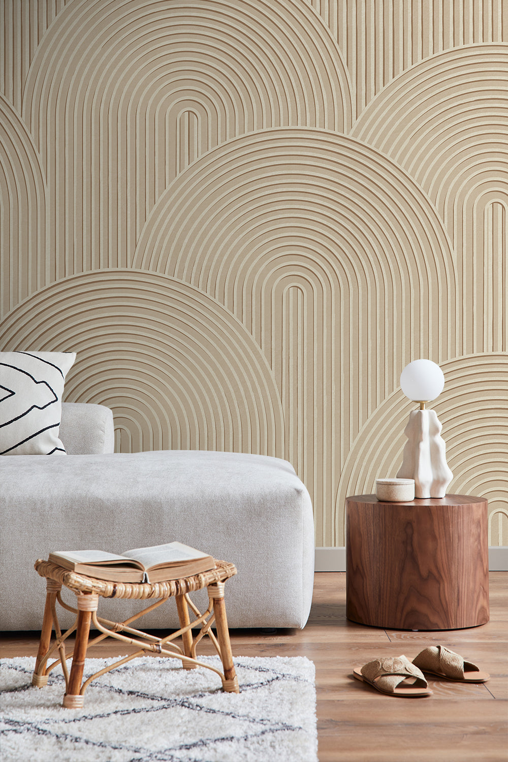 ESTAhome fotobehang 3D-motief zand beige - 250 x 279 cm - 159382