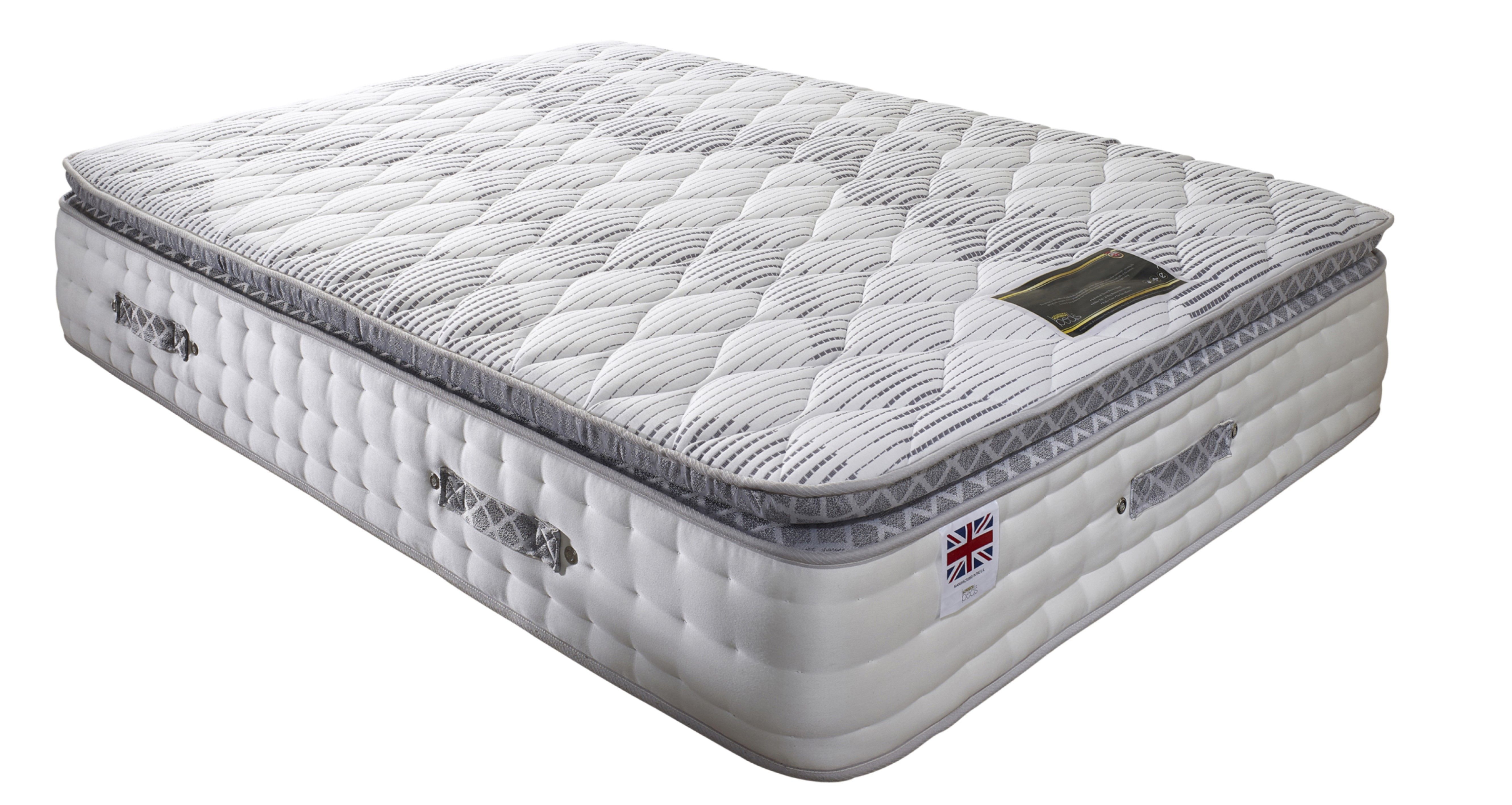Somnior 6000 Gold 33cm Pocket Sprung Memory Foam Pillow Top Mattress Cool Blue