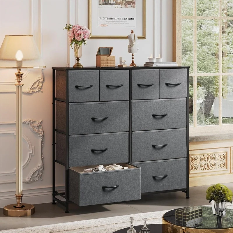 Fabric Dresser for Bedroom - 11.7D x 39.4W x 39.4H