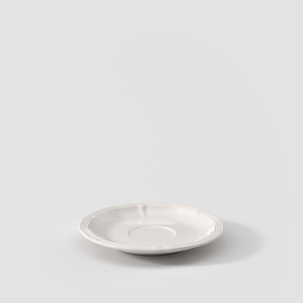 Manoir Espresso cup saucer - White, 4.9'', Premium Porcelain
