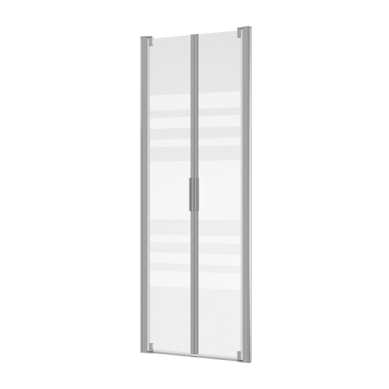 Porte de douche battante avec sérigraphie Laja chrome 90 x 200 cm ALLIBERT
