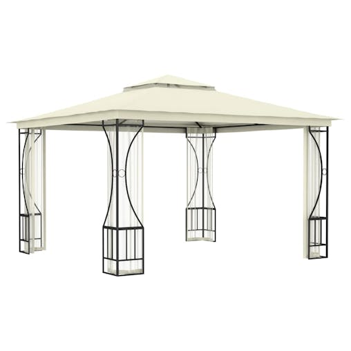 NNEVL Gazebo with Nets 300x300x265 cm Cream