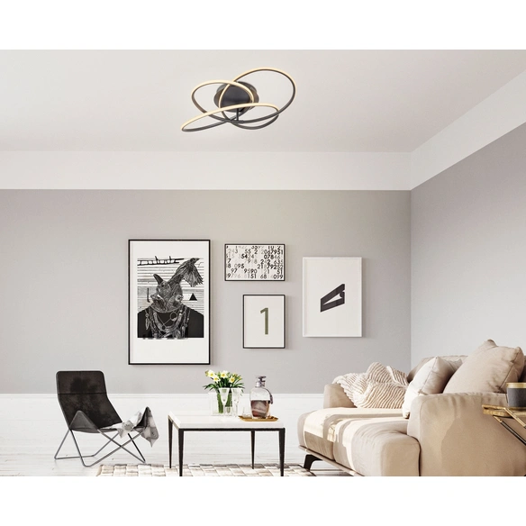 Deckenleuchte, (BxHxL): 60 x 12,7 x 60 cm, Metall, 30 W