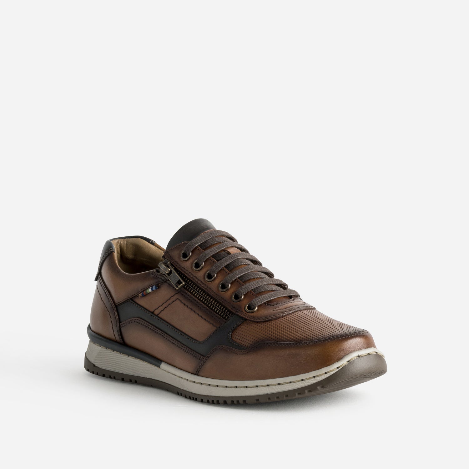 Tennis FRANCE ARNO cognac cuir