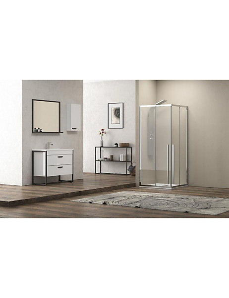 Paroi de douche coulissante SANTORINI 100 profilé chromé 100 x200cm