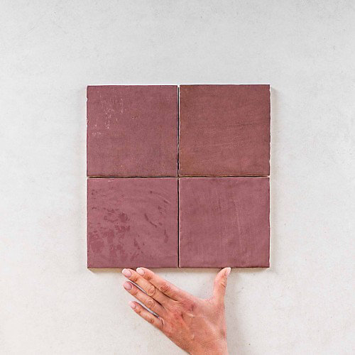 Carrelage Effet Zellige Bordeaux LA RIVIERA 13,2x13,2 Juneberry - Les Carreaux de Jean