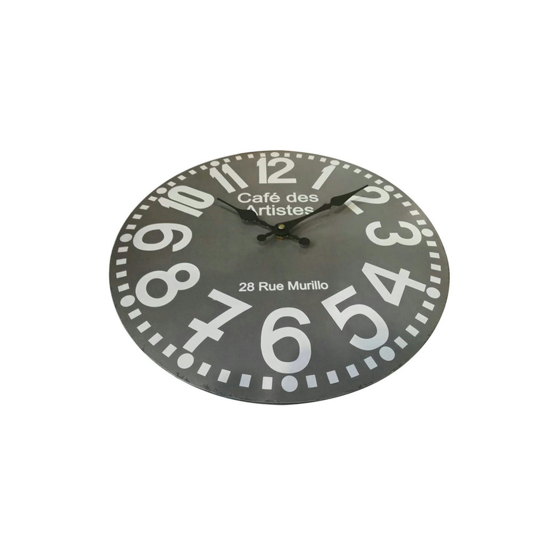- Horloge murale ronde effet bois gris et blanc ø 33,8 cm