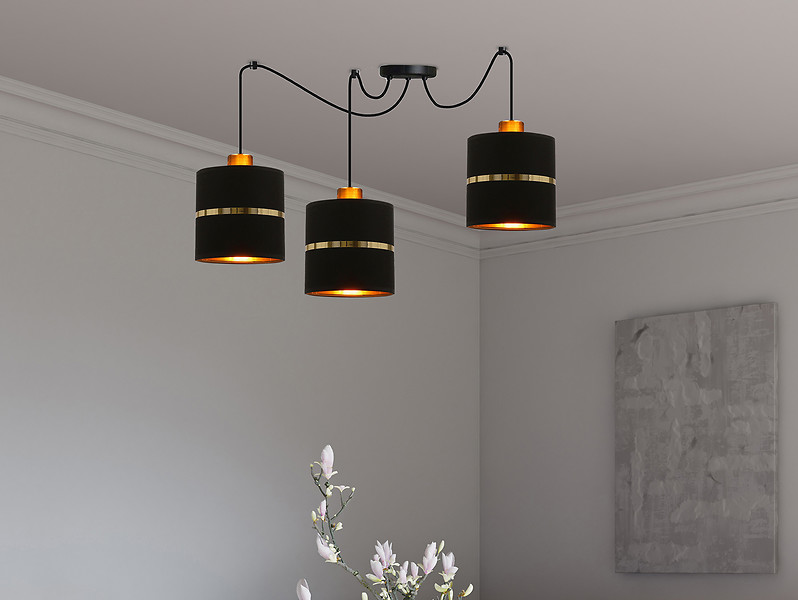 Lampa wisząca Assam 3-punktowa czarna