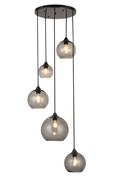 Lampa wisząca czarna dymiona Tanesha 5xE27x40W wym: 157x39x39 cm Rabalux