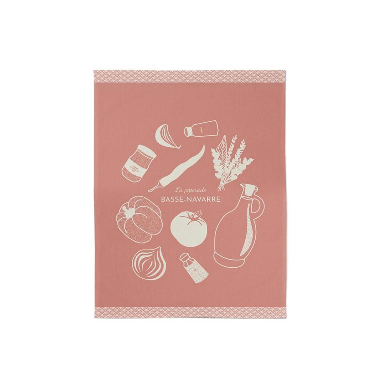 KONTATU 7 PROVINCES - Essuie-mains coton Rose 45x60 cm