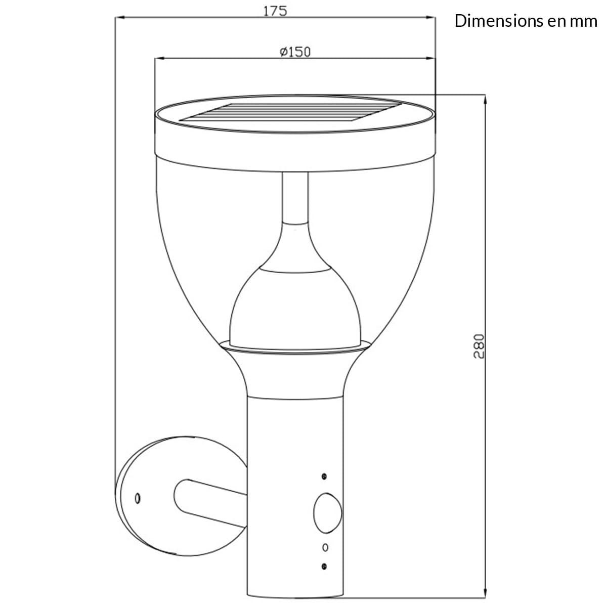 LUNA - Applique extérieur en métal anthracite