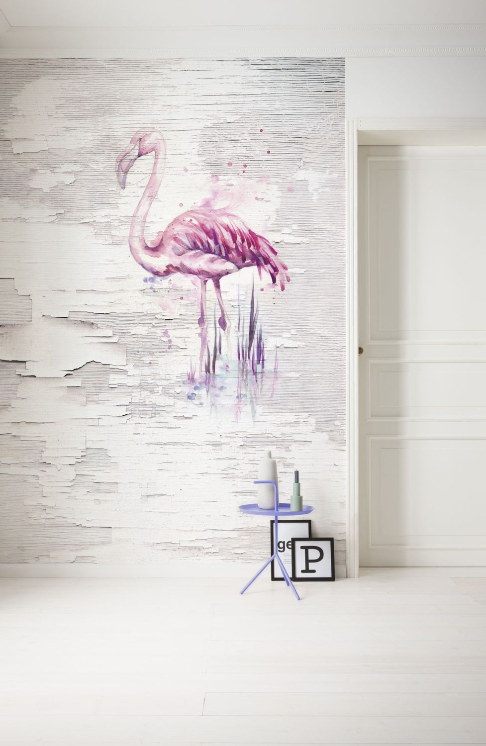 Sanders & Sanders fotobehang flamingo's roze en gebroken wit - 200 x 250 cm - 611886