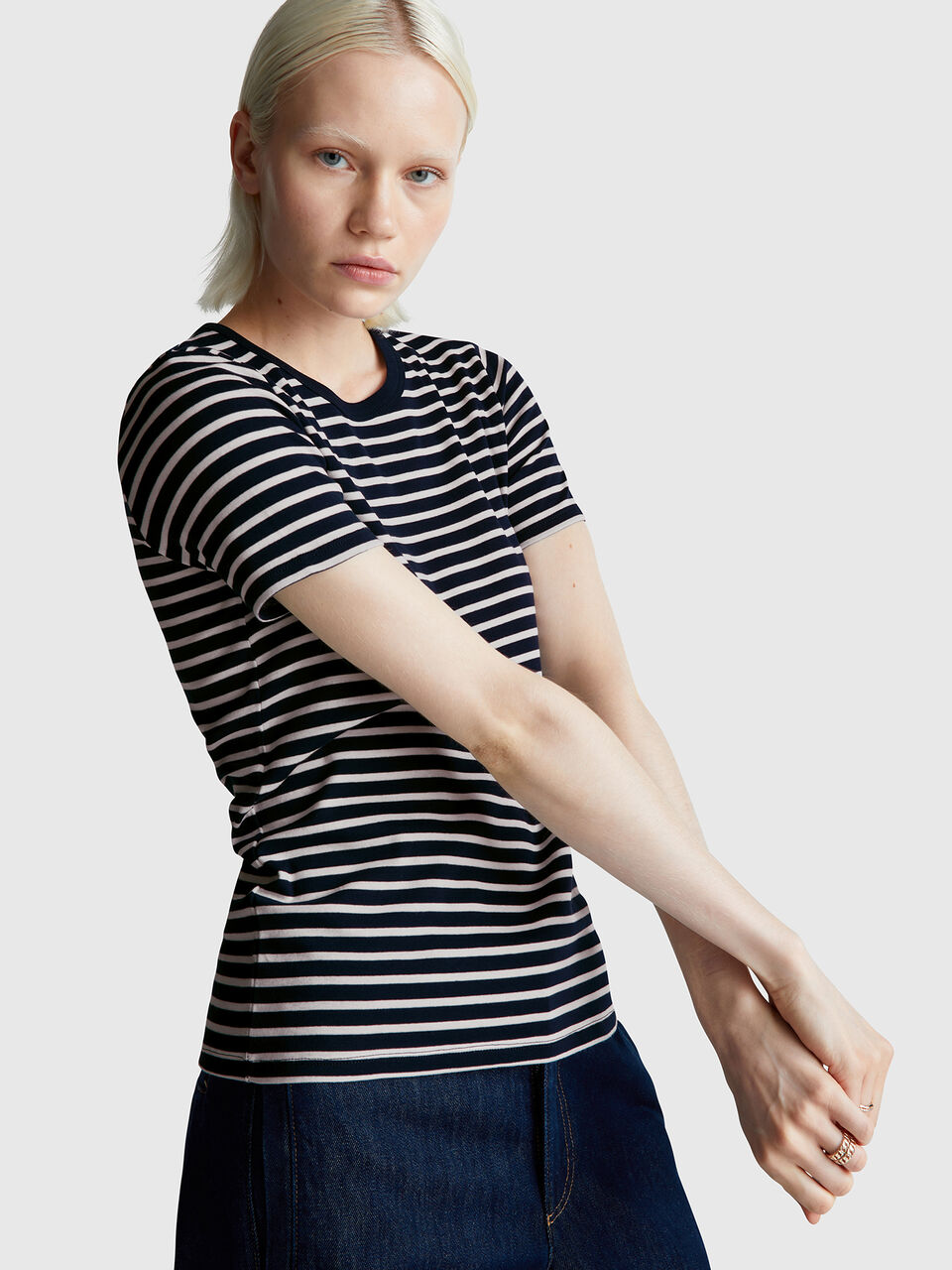 Crew neck striped t-shirt