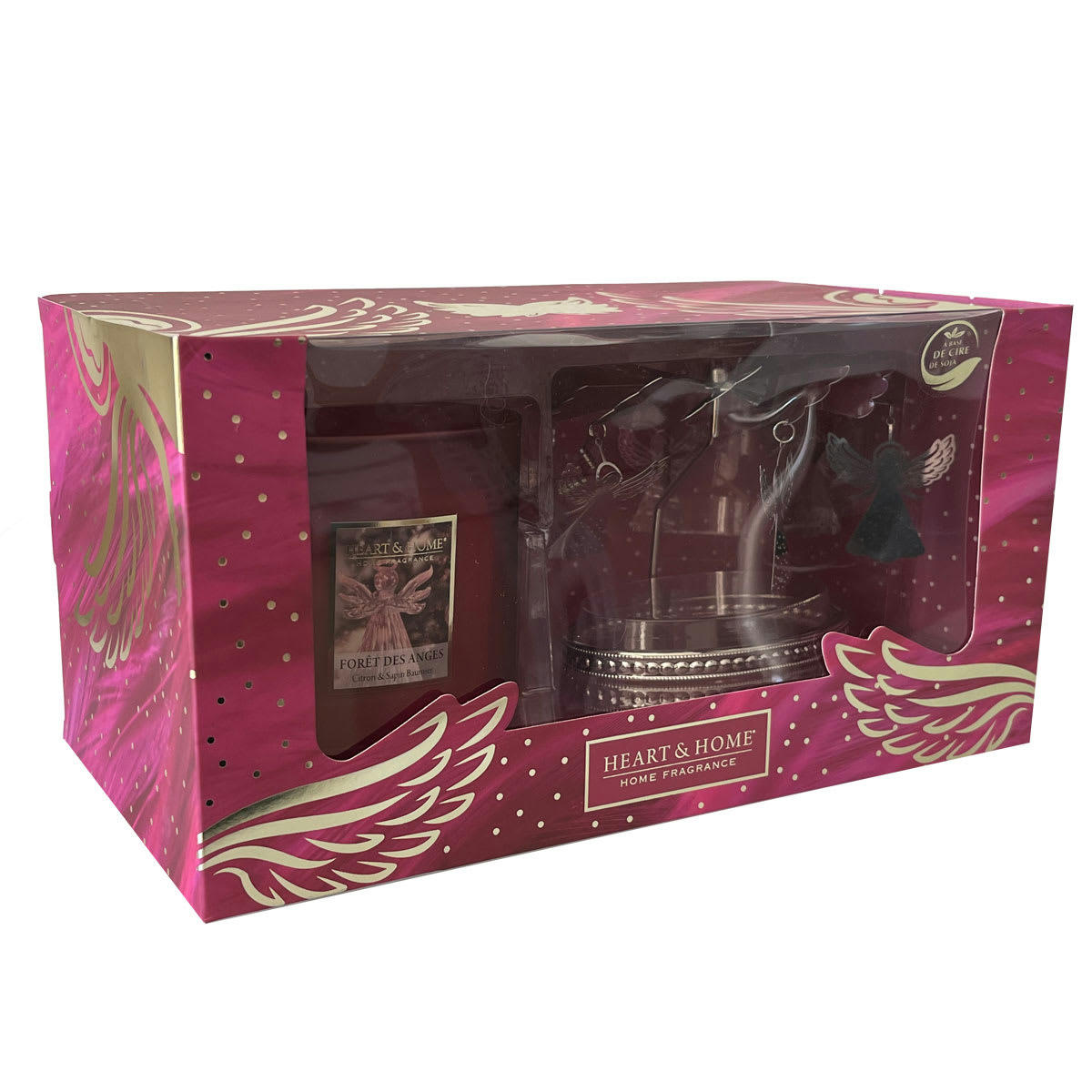 - Coffret cadeau bougie et carrousel animé heart and home