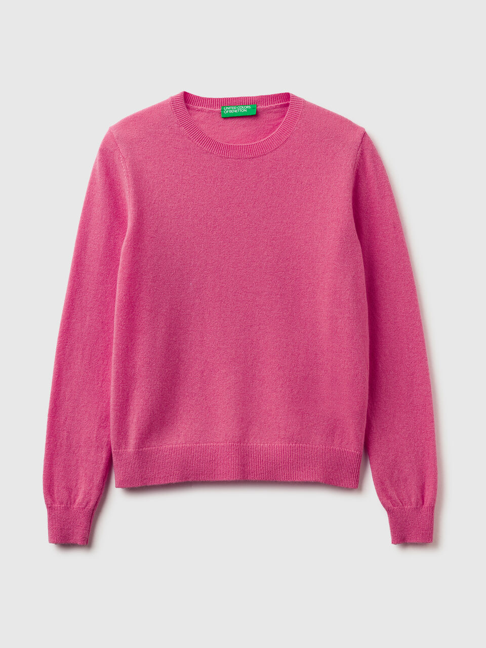 Plum crew neck sweater in pure Merino wool