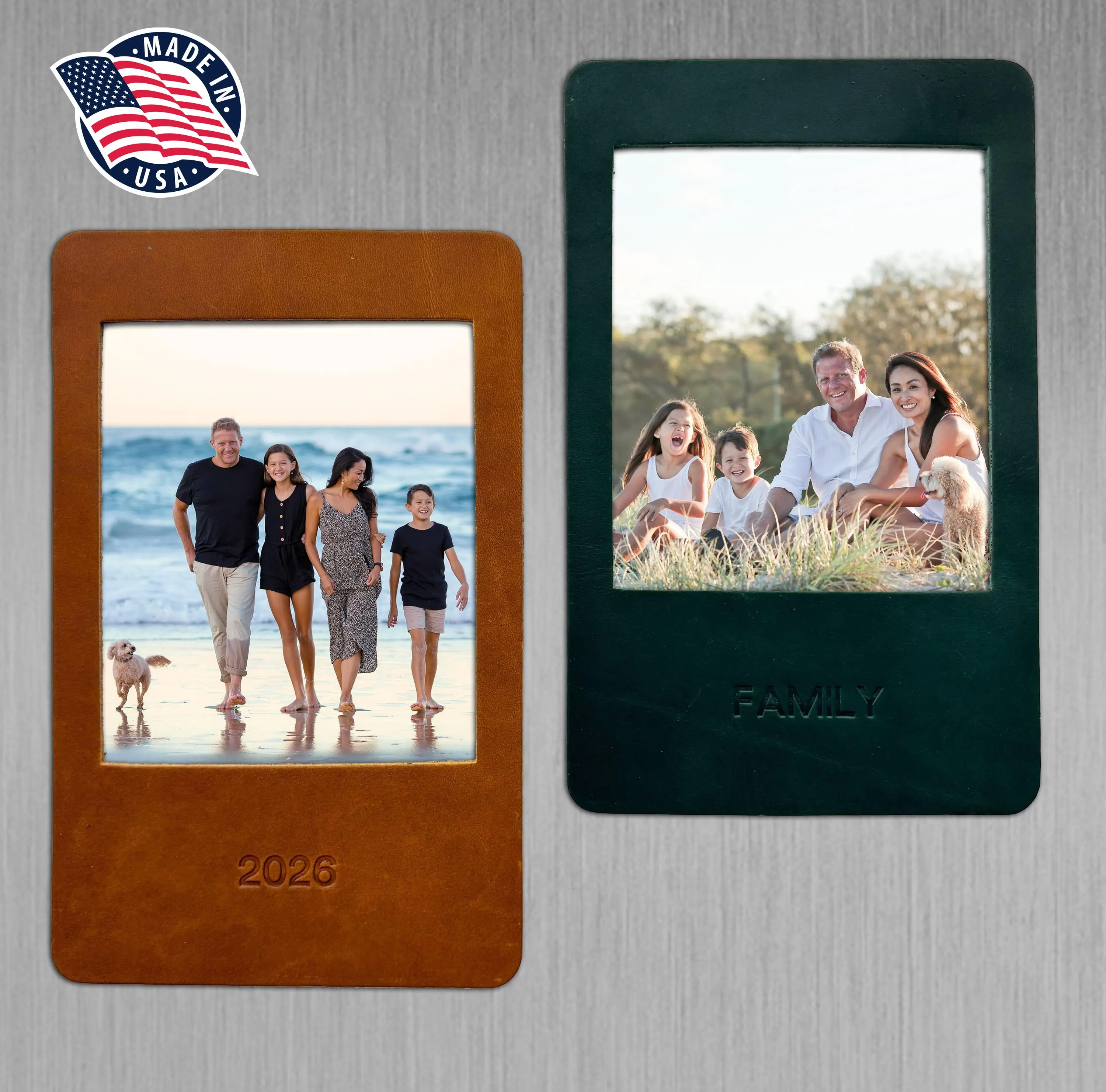 Personalized Leather Photo Frame | Magnetic Picture Frame | Custom Engraved Leather Frame | Handmade Sustainable Gift