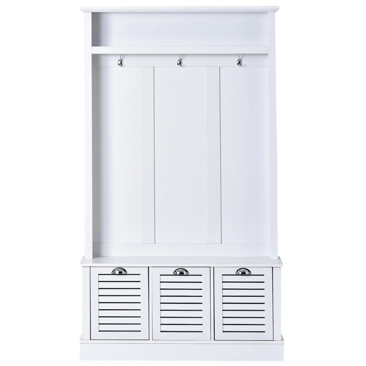 Hall Tree with 3 Hooks,Coat Hanger,Entryway Bench