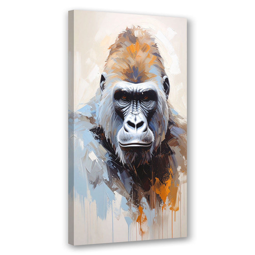 Feeby Obraz nowoczesny do salonu biura, Goryl portret zwierzęta 40x80