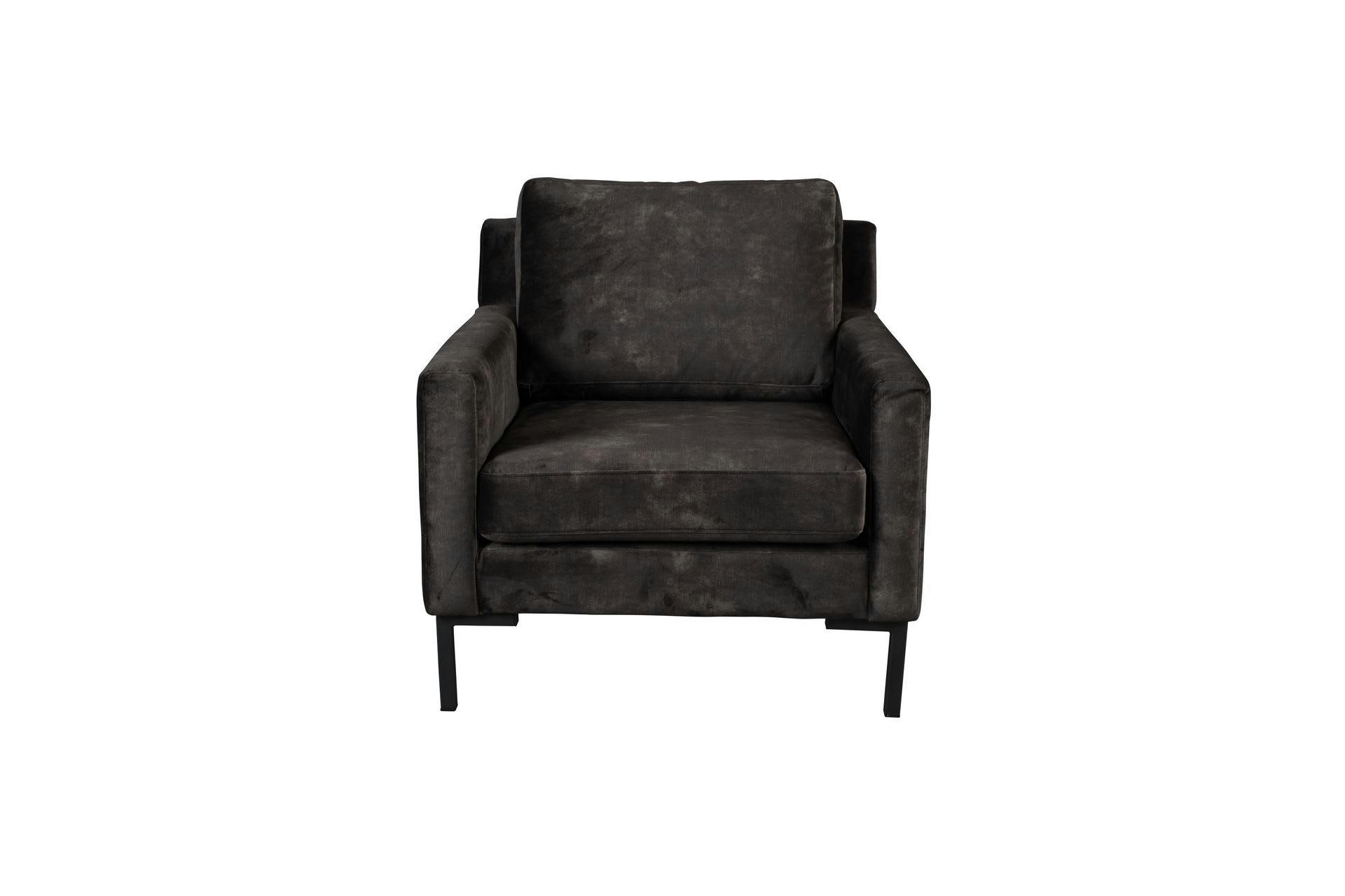 HOUDA - Fauteuil en tissu anthracite