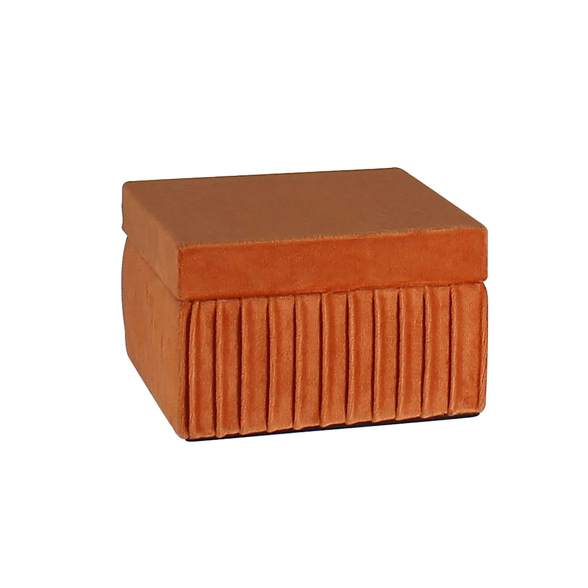 VRILLE - Boîte en velours plissé terracotta