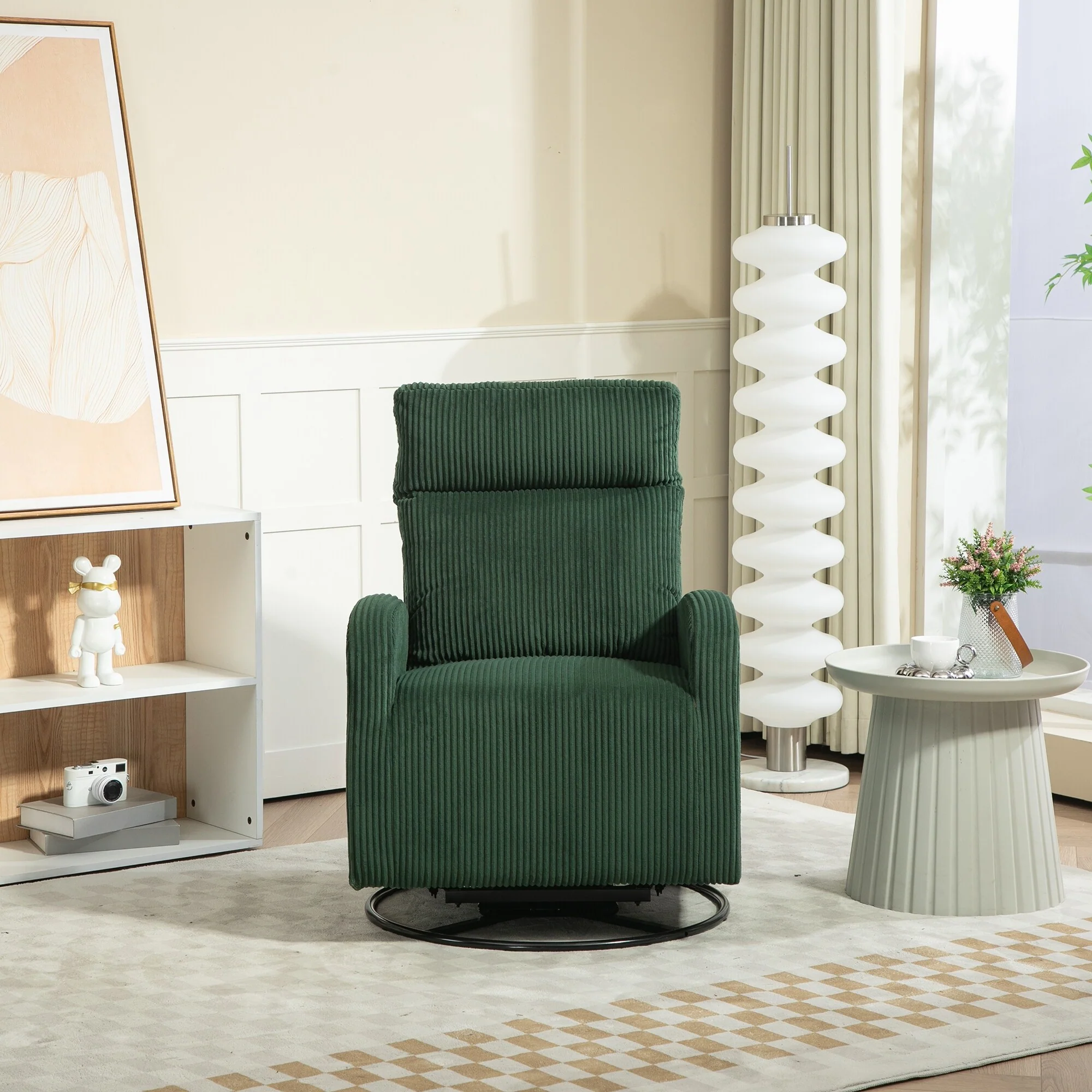 Dark Green 26.77 High Back Swivel Glider Chair