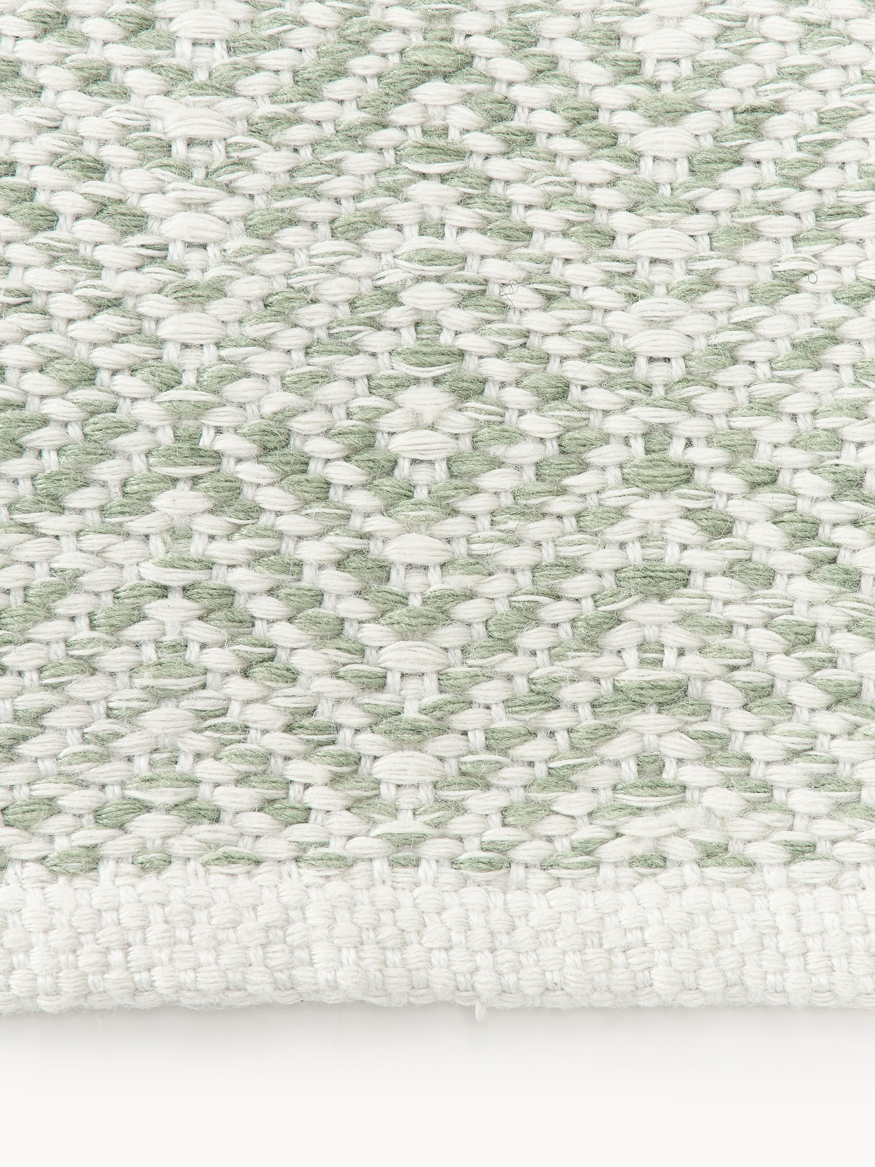 Handgewebter Indoor & Outdoor-Läufer Rika mit Vintage-Rautenmuster