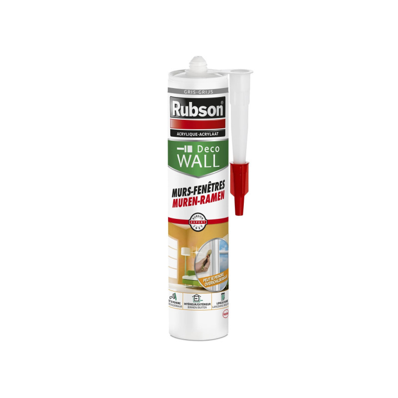 Silicone Deco Wall pour mur et fenêtre en acrylique gris 0,28 L RUBSON
