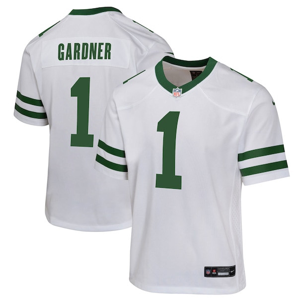 Ahmad Sauce Gardner New York Jets Nike Youth Game Jersey - Legacy White/Black/Green