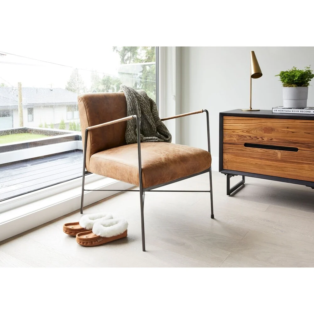 Aurelle Home Light Brown Reclaimed Teak Nightstand