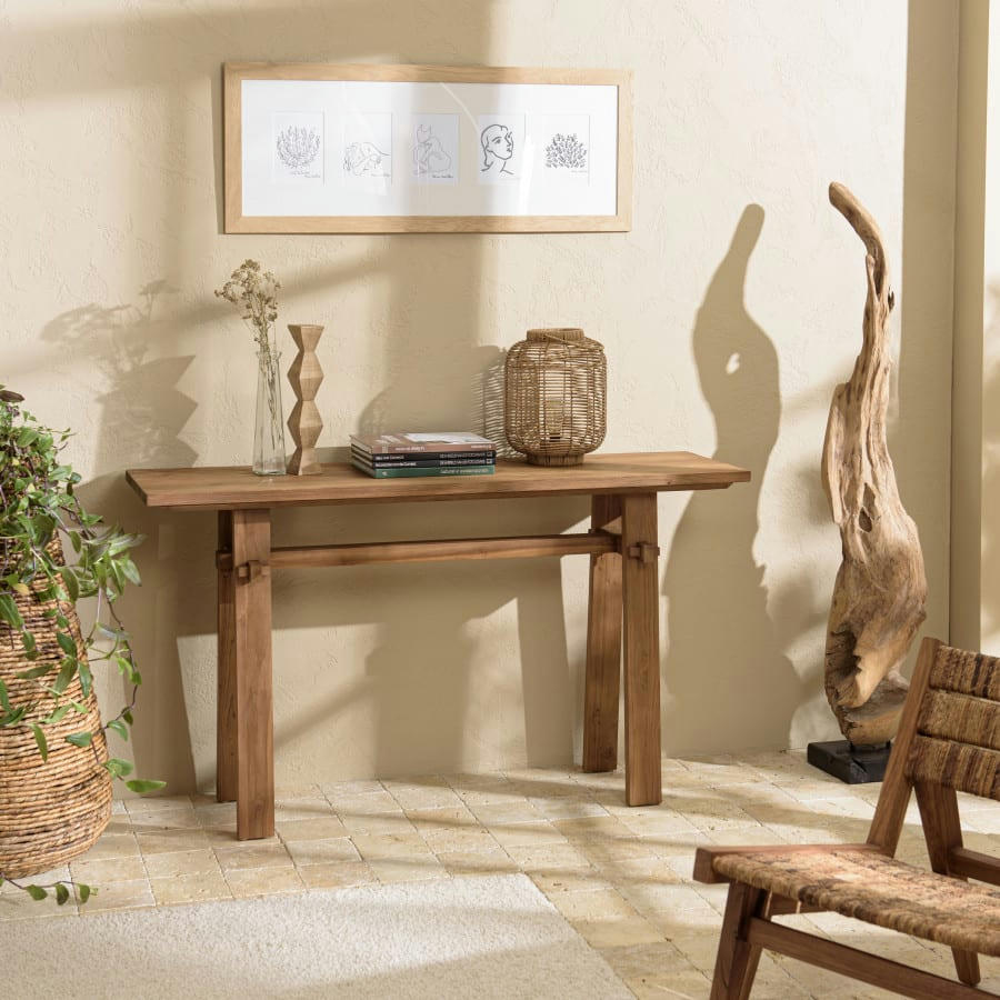 ALIDA - Console en bois de teck recyclé L140