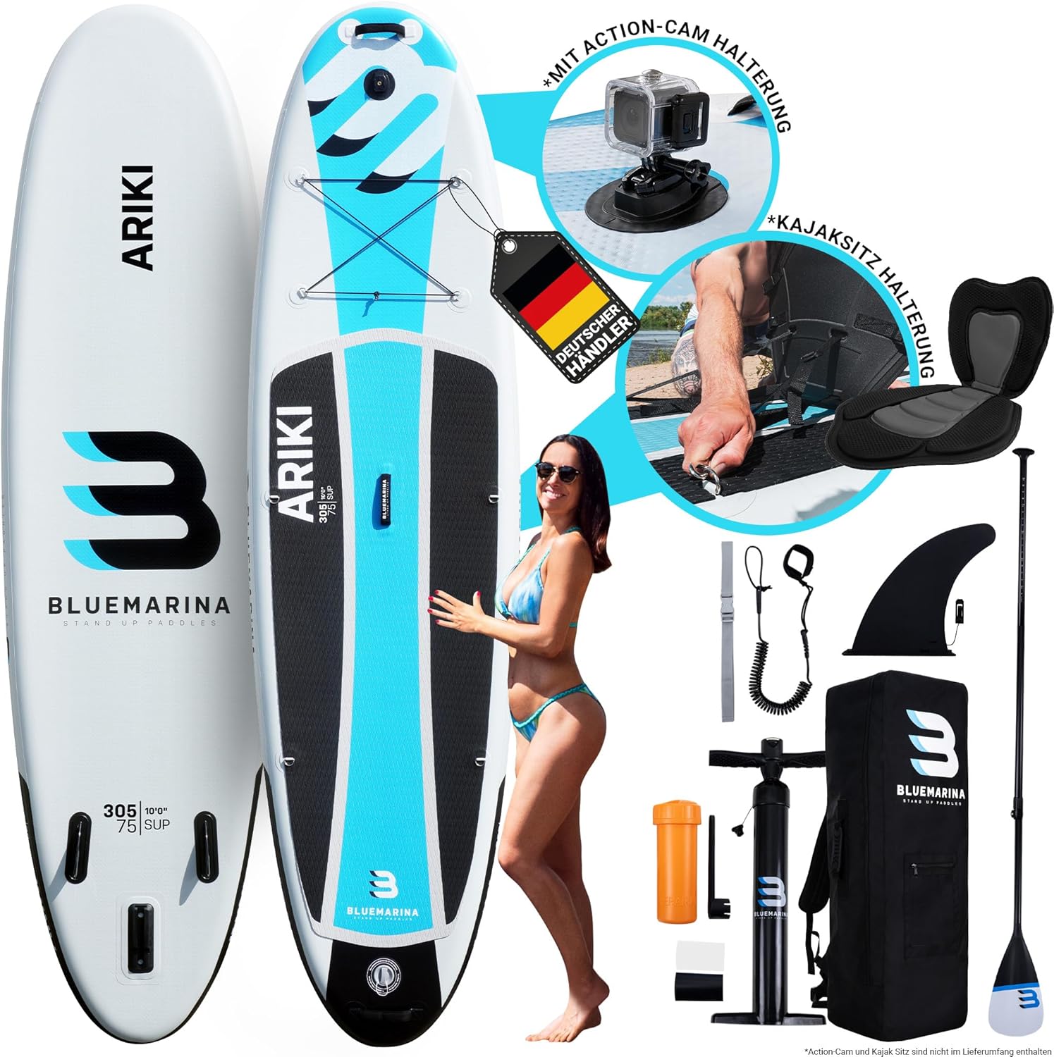 Bluemarina Stand Up Paddling Board Ariki | 𝟓 𝐉𝐀𝐇𝐑𝐄 𝐆𝐀𝐑𝐀𝐍𝐓𝐈𝐄 - SUP Board - Stand Up Paddle - Surfbrett | Ariki 305x76x15cm